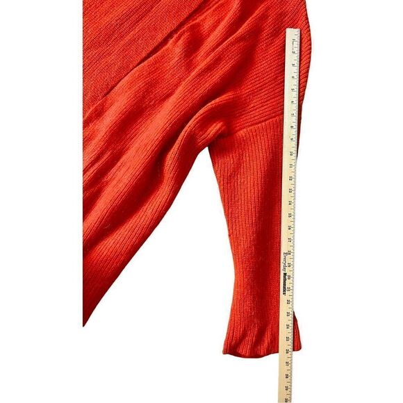 Demylee x J.Crew long open-front cardigan sweater size M Grapefruit Red - Picture 6 of 8